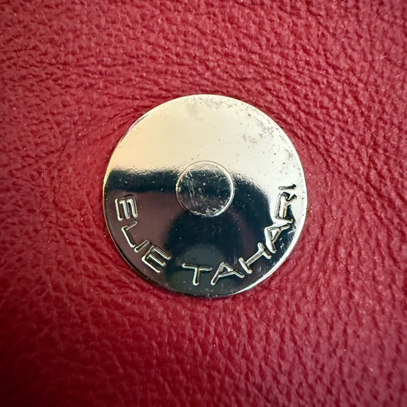 Elie Tahari Teal Snakeskin, with Purple and Red Leather Clutch - Picture 6 of 9